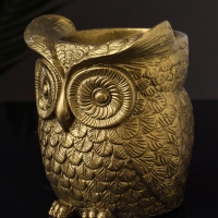 Кашпо "Совушка" 11х10х10 см, цвет латунь Кашпо "Совушка" 11х10х10 см, цвет латунь