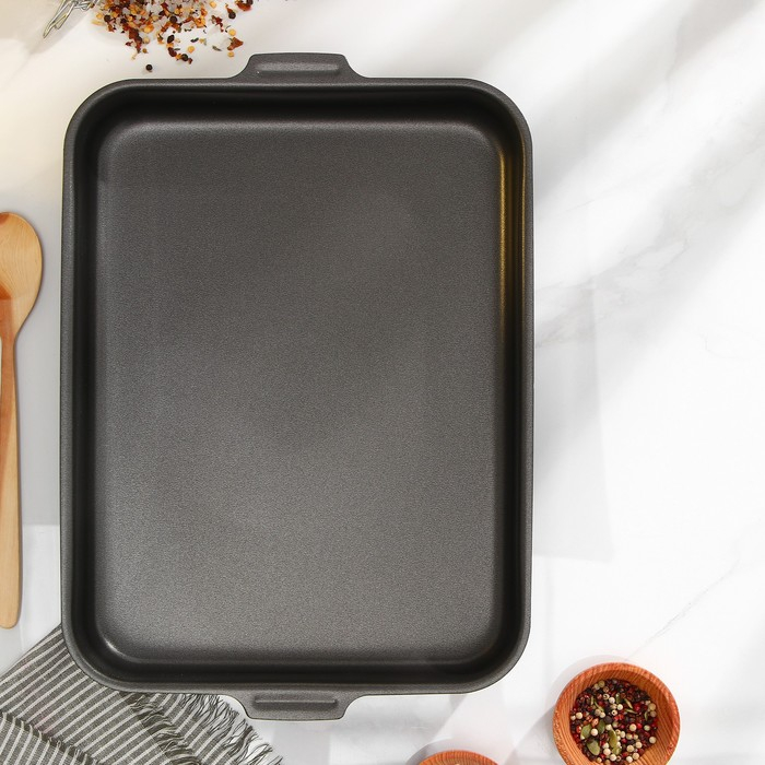 Противень Доляна Promo, 27&times;35 см, h=6 см, антипригарное покрытие, цвет бордовый