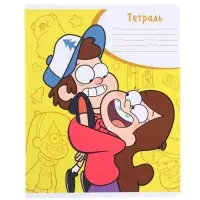 Тетрадь в клетку 18 листов, 5 видов МИКС, обложка мелованный картон, &laquo;Гравити Фолз&raquo;