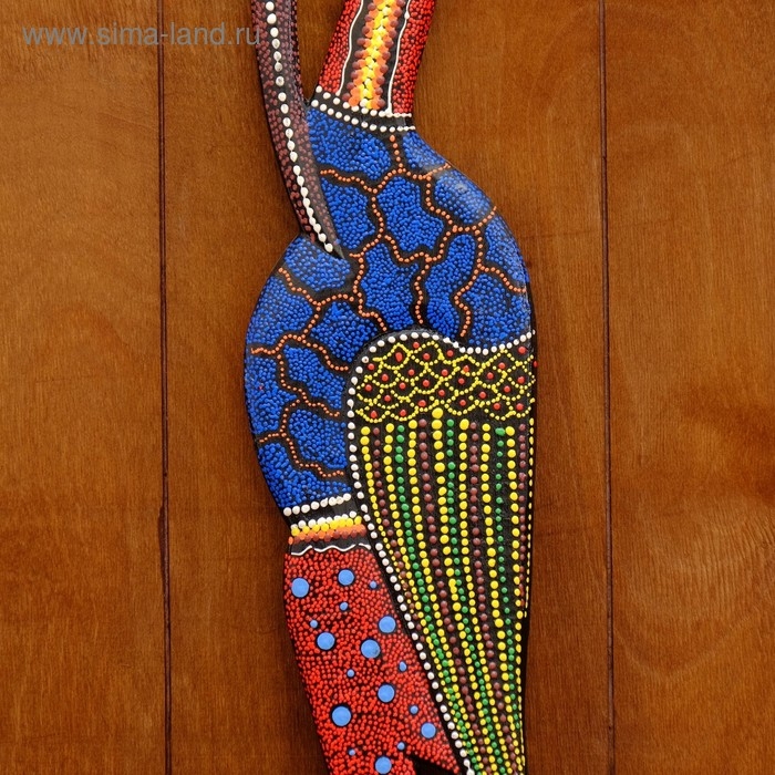 Панно настенное дерево "Аист цветной" 95х13х1 см МИКС