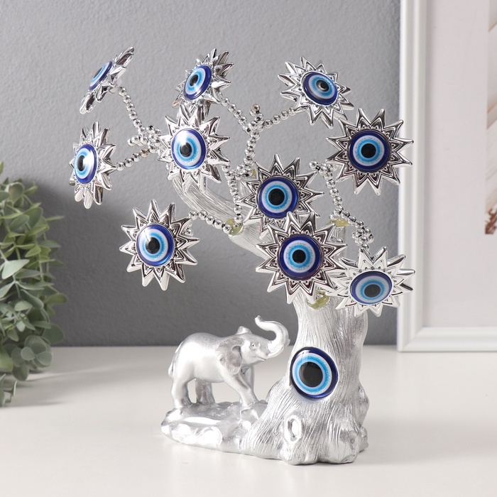 Сувенир от сглаза "Дерево с солнечными цветами, со слоном" 7х14х22,5 см