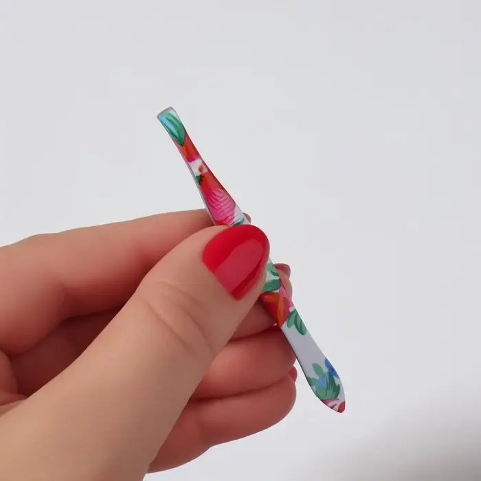 Пинцет прямой, узкий, 8.5 см, МИКС