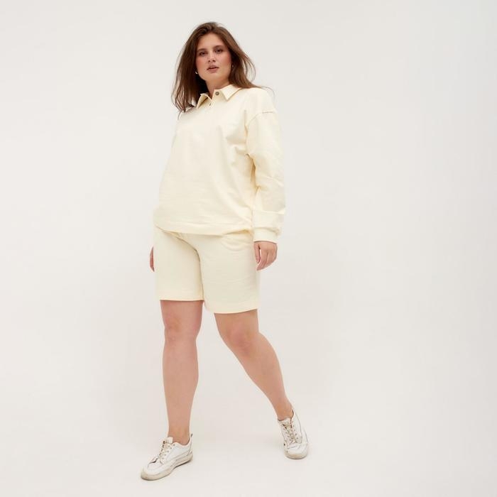 Костюм женский (джемпер, шорты) MINAKU: Casual Collection цвет экрю, размер 52 Костюм женский (джемпер, шорты) MINAKU: Casual Collection цвет экрю, размер 52