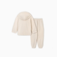 Костюм флисовый (худи и брюки) детский MINAKU: Fleece Soft, цвет бежевый, рост 110 см