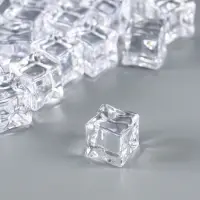 Декор пластик "Льдинка" (набор 50 шт, 260 гр) 17 мм, прозрачный