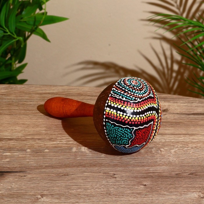 Сувенирный музыкальный инструмент Сувенирный музыкальный инструмент "Маракас" 22х9х9 см микс