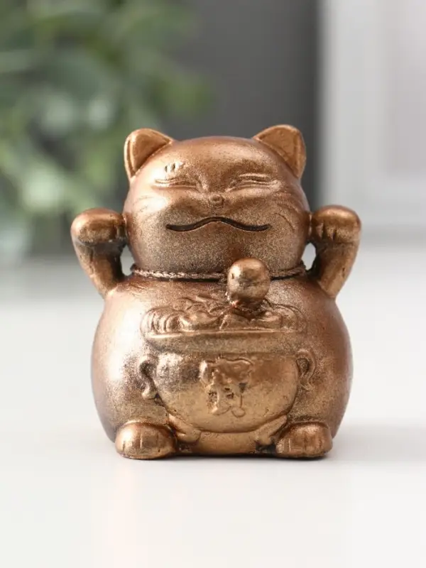 Фигура &laquo;Кот манэки-нэки&raquo;, 5.5&times;5&times;5 см, бронза