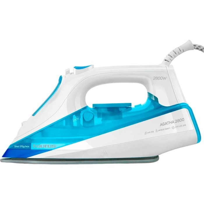 Утюг Taurus Agatha 2800, керамическая подошва, 2800 Вт, бело-голубой Утюг Taurus Agatha 2800, керамическая подошва, 2800 Вт, бело-голубой