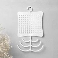 Органайзер для украшений с крючком, 60 пар, 6 крючков, пластик, 20×0,5×35 см, цвет белый Органайзер для украшений с крючком, 60 пар, 6 крючков, пластик, 20×0,5×35 см, цвет белый