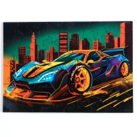 Пазл деревянный фигурный «Машинка», 61 элементов Пазл деревянный фигурный «Машинка», 61 элементов