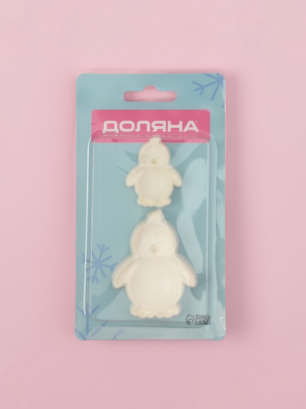 Печати для теста и мастики Доляна &laquo;Пингвин&raquo;, набор 2 шт, пластик, молочные