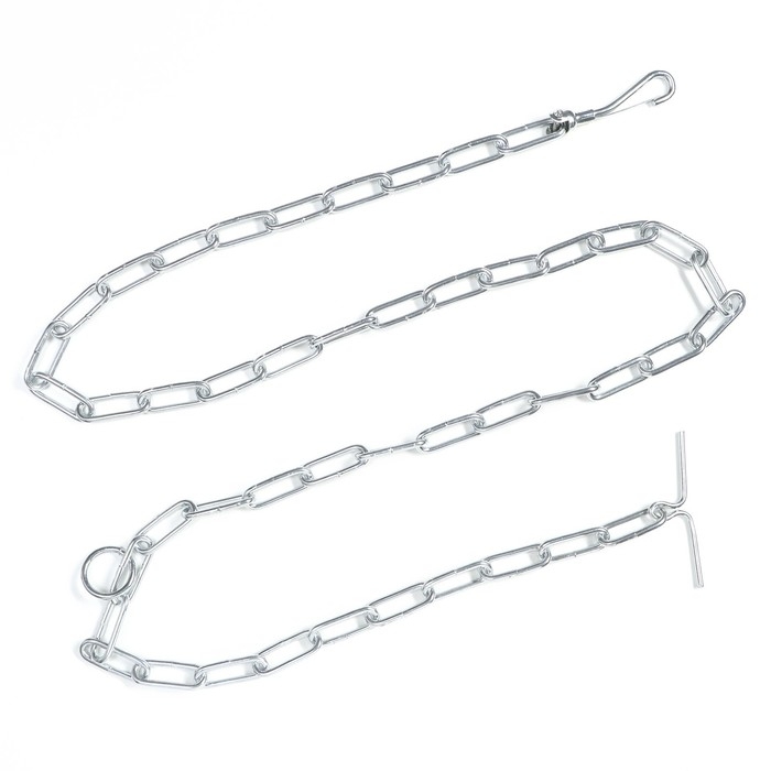 Цепь для привязи собак, сварные звенья, 1,8 м, калибр 45 мм, толщина проволки 4,2 мм