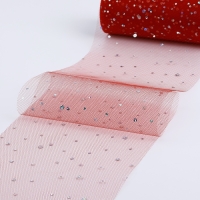 Фатин с блёстками, 15 см, 11 &plusmn; 1 г/кв.м, 23 &plusmn; 1 м, цвет красный №17