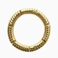 Браслет пластик на резинке "Стиль" резной, цвет золото