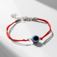 Браслет-оберег &laquo;Красная нить&raquo; талисман защиты, бусинка с глазиком, цвет синий с серебром, 18 см