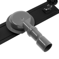 Трап ZEIN engr, c флaнцeм свободного вращ 360&deg;, 7*40 см, d=40/50 мм, нерж сталь, черный