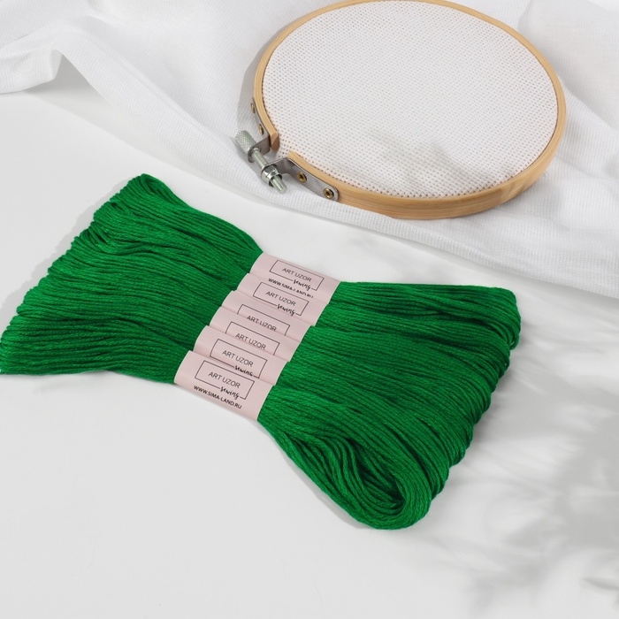 Набор ниток мулине №909, 8 &plusmn; 1 м, 6 шт, цвет изумрудный