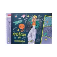 Альбом д/рис А4 32л на спирали Hatber "Street Style", мат лам, 3D-фольг, перфорац, 5В МИКС