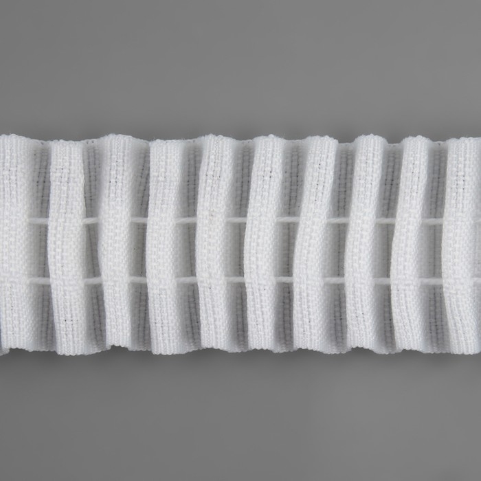 Шторная лента фиксированная сборка, матовая, 3 см, 50 &plusmn; 1 м, цвет белый