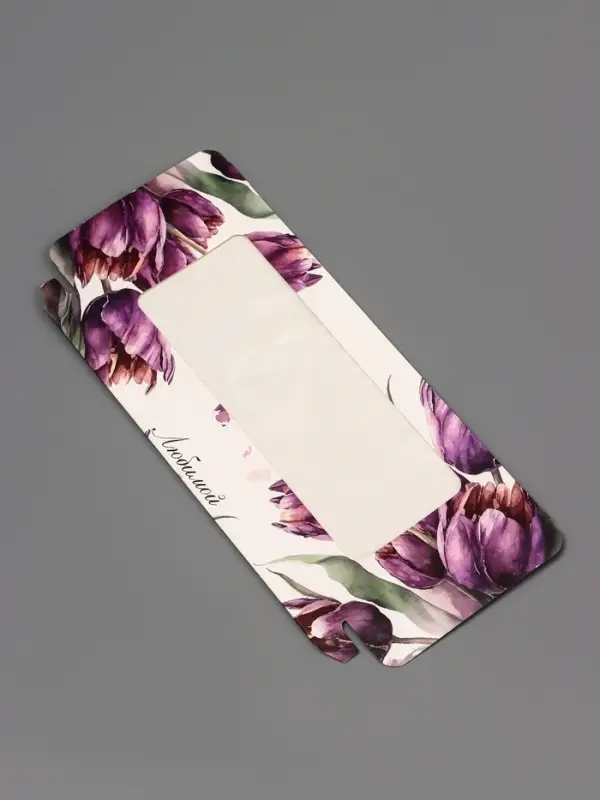 Подарочная коробка под плитку шоколада, с окном &laquo;Акварель тюльпаны&raquo;, 17&times;8&times;1.4 см