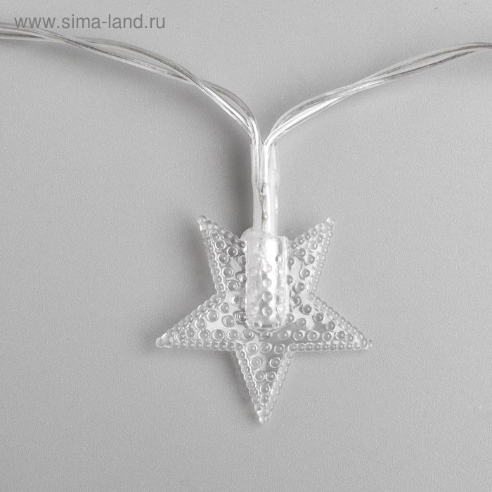 Гирлянда &laquo;Нить&raquo; 3 м с насадками &laquo;Звёзды&raquo;, IP20, прозрачная нить, 20 LED, свечение мульти (RG/RB), мигание, USB