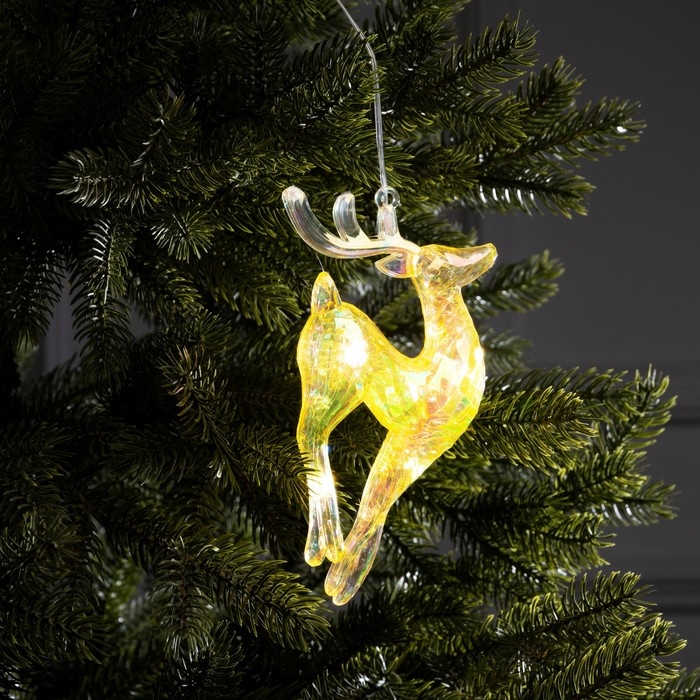 Елочная игрушка светодиодная Елочная игрушка светодиодная "Олень", 19х8 см, 5 LED, ААх2, свечение тёплое белое