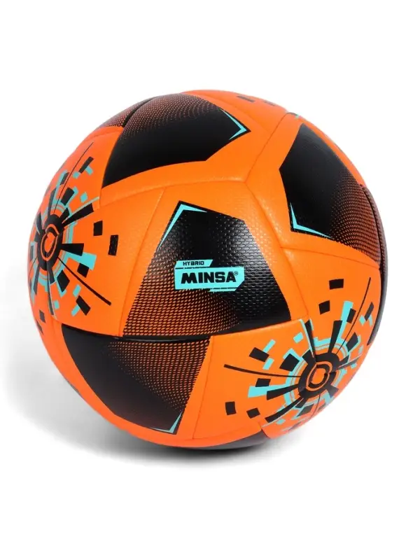 Футбольный мяч Minsa FB300 HYBRID, гибридная сшивка, 24 панели, размер 5