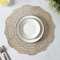 Салфетки сервировочные на стол Доляна &laquo;Мэри&raquo;, d=38 см, 4 шт, цвет золотой