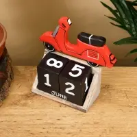 Календарь настольный &laquo;Мопед&raquo;, 14&times;5.5&times;14 см, дерево, красный