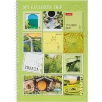 Тетрадь А4 80л кл Hatber "TRAVEL", на греб, перф на отрыв, многоцв срез, глянц лам 2В МИКС