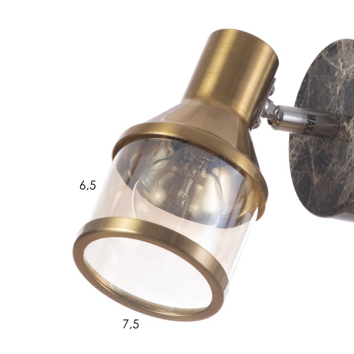 Спот "Никс" 1x40Вт E14  Бронза, черный мрамор 10х17х16см