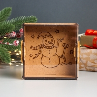 Новогодняя копилка с акрилом "Снеговик" 12х12х4 см Новогодняя копилка с акрилом "Снеговик" 12х12х4 см