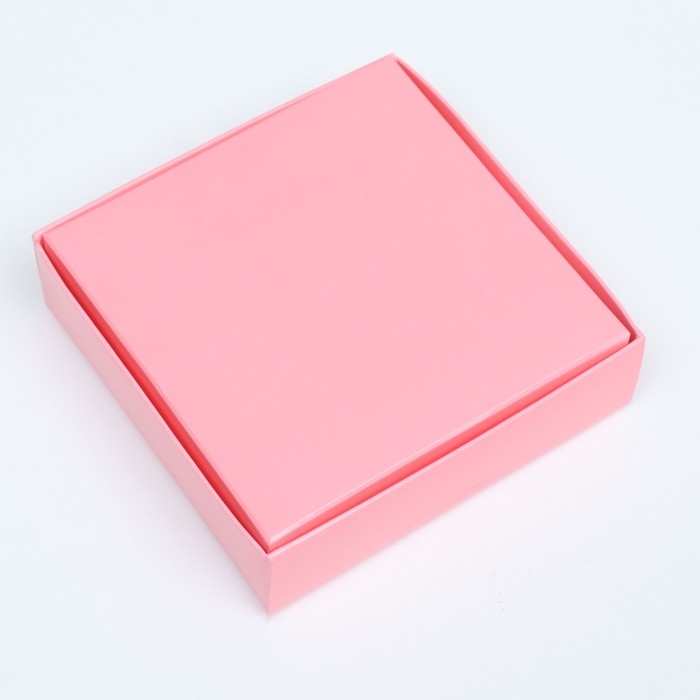 Коробка для конфет 4 шт, с коном, розовая, 12,5 х 12,5 х 3,5 см
