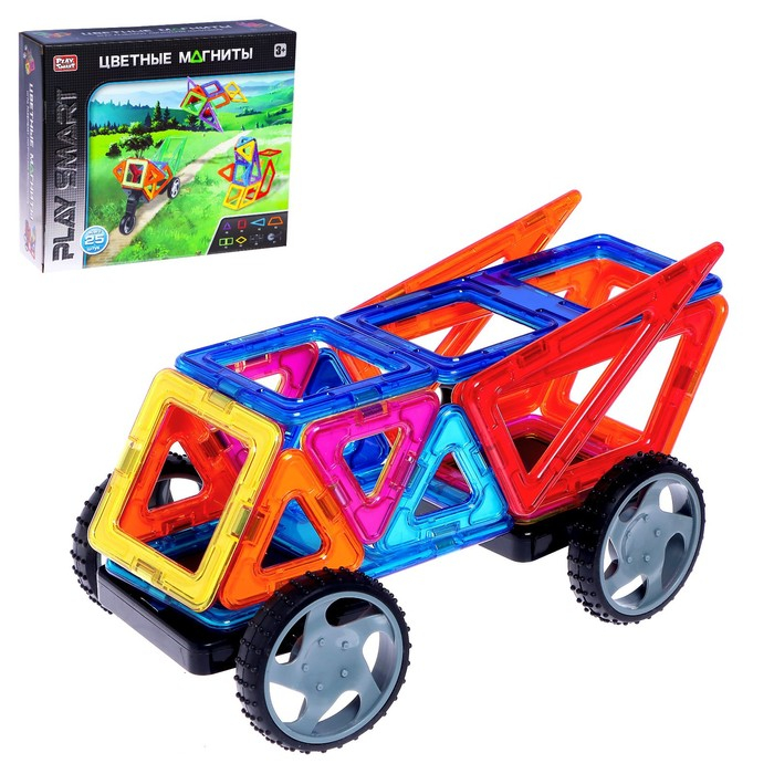 Конструктор магнитный «Цветные магниты», 25 деталей Конструктор магнитный «Цветные магниты», 25 деталей