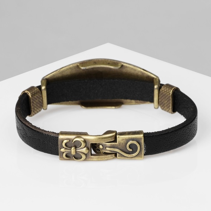 Браслет унисекс &laquo;Атлант&raquo; тигр, цвет чёрный с чернёным золотом, 22 см