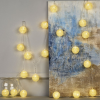 Гирлянда «Нить» 5 м с насадками «Клубки золотистые», IP20, прозрачная нить, 20 LED, свечение тёплое белое, 220 В Гирлянда «Нить» 5 м с насадками «Клубки золотистые», IP20, прозрачная нить, 20 LED, свечение тёплое белое, 220 В