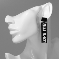 Серьги акрил LOVE ME прямоугольные, цвет чёрно-белый Серьги акрил LOVE ME прямоугольные, цвет чёрно-белый