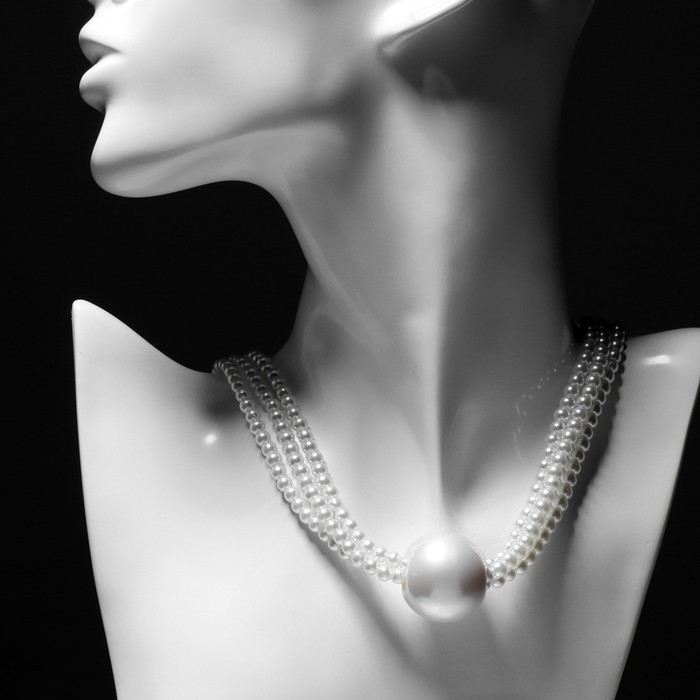 Бусы с жемчугом &laquo;Уникальность&raquo; шар, цвет белый в серебре, 40 см