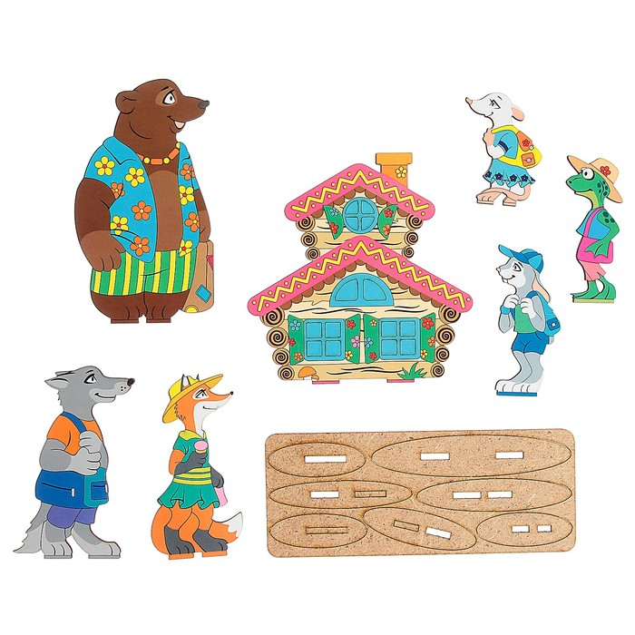 Кукольный театр сказки на столе &laquo;Теремок&raquo;, высота фигурок: 4-12 см, толщина: 3 мм