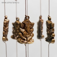 Музыка ветра металл 5 колокольчиков 6 фигурок "Ганеша" h=54 см