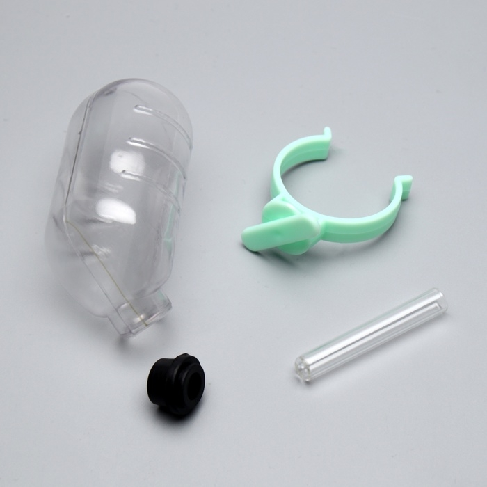 Поилка для грызунов, 60 мл, прозрачная с зелёным креплением Поилка для грызунов, 60 мл, прозрачная с зелёным креплением