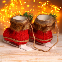 Конфетница &laquo;Сапожок&raquo;, на лыже, набор 2 шт., цвета МИКС