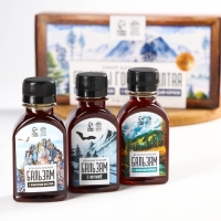 Набор бальзамов &laquo;Секреты горного алтая&raquo;, с каменным маслом 100 мл., мумиё 100 мл., с золотым корнем 100 мл.