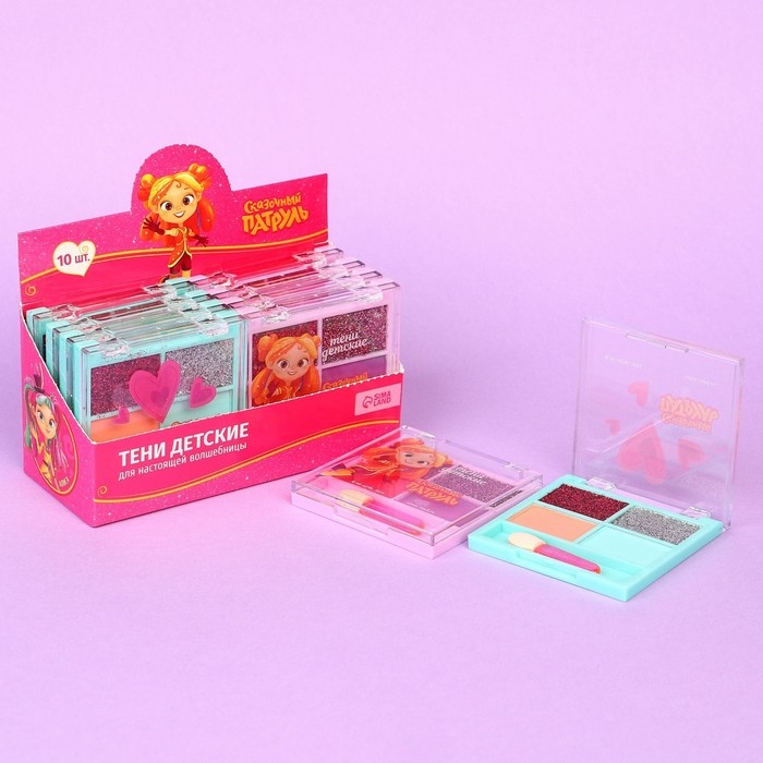 Тени для век детские, 4 цвета Тени для век детские, 4 цвета "Подружки", Сказочный патруль, МИКС