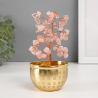 Сувенир бонсай "Денежное дерево в чаше изобилия" розовый 60 камней 7,2х7,2х15,5 см