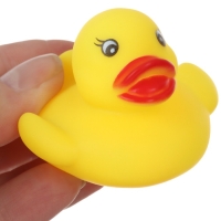 Набор резиновых игрушек для ванны &laquo;Поймай уточку&raquo;, сачок + 4 игр. с пищалкой, Крошка Я