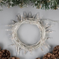 Гирлянда &laquo;Нить&raquo; 5 м с насадками &laquo;Игла&raquo;, IP20, прозрачная нить, 50 LED, свечение мульти, 8 режимов, 220 В