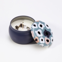 Свеча ароматическая из соевого воска с сухоцветом "Французская лаванда" 4,5х6 см, 80 г