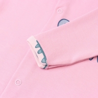 Комбинезон детский (3 шт.), цвет белый/розовый/светло-розовый, рост 74 см