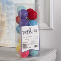 Гирлянда &laquo;Нить&raquo; 5 м с насадками &laquo;Клубки цветные&raquo;, IP20, прозрачная нить, 20 LED, свечение белое, 220 В